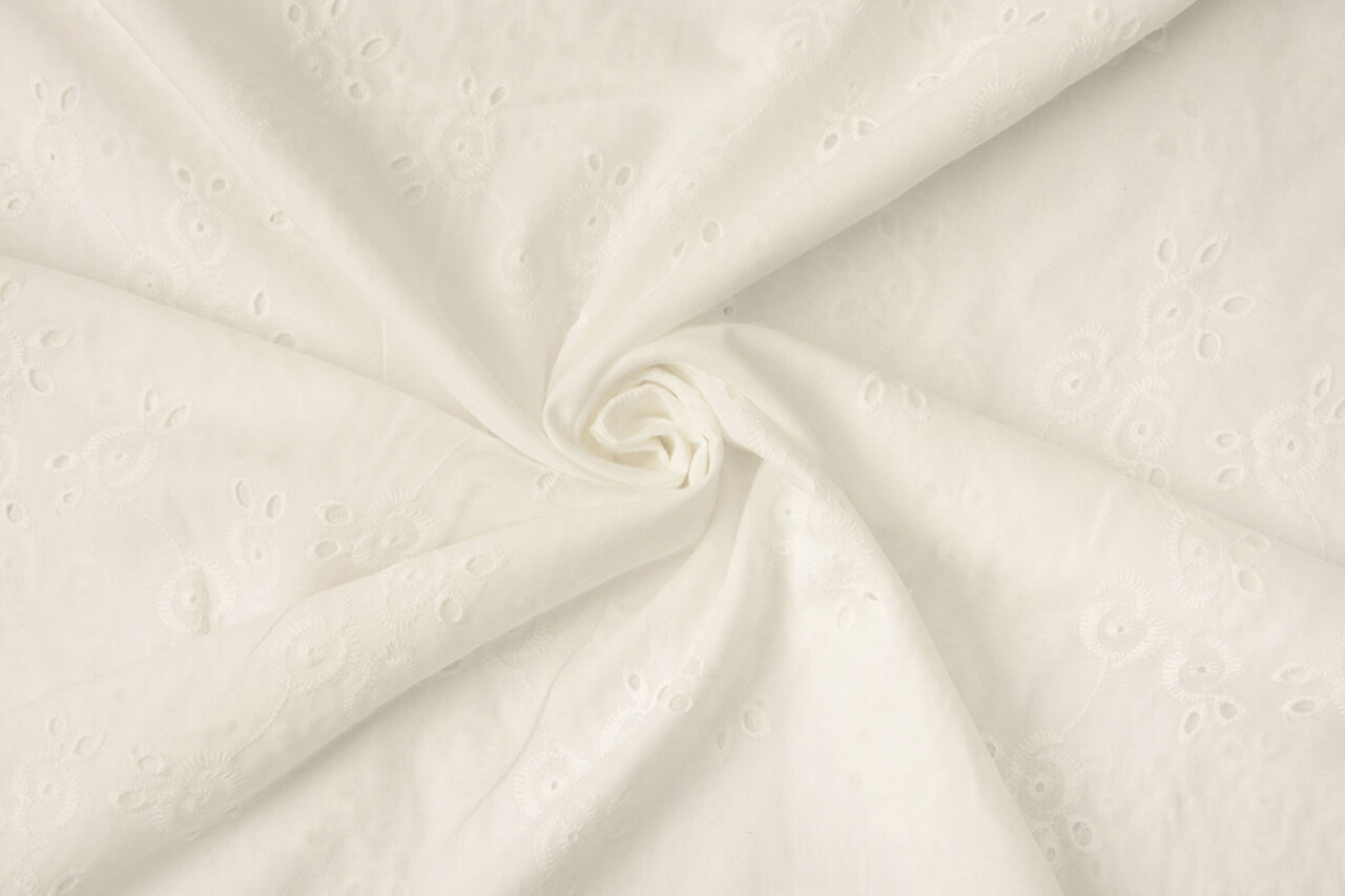 Bordado Inglés Algodón Leila Crema Bordado Inglés Algodón Leila Crema
