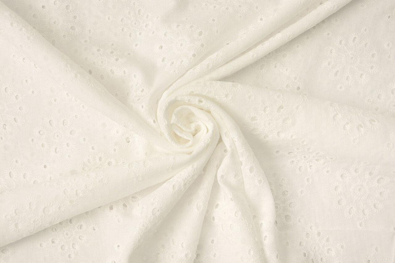 Broderie Katoen Leanne Creme