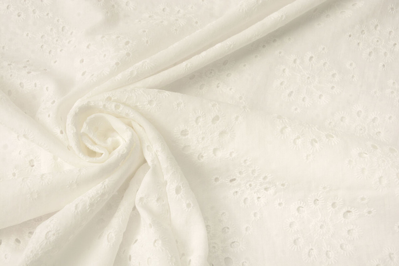 Broderie Katoen Leanne Creme