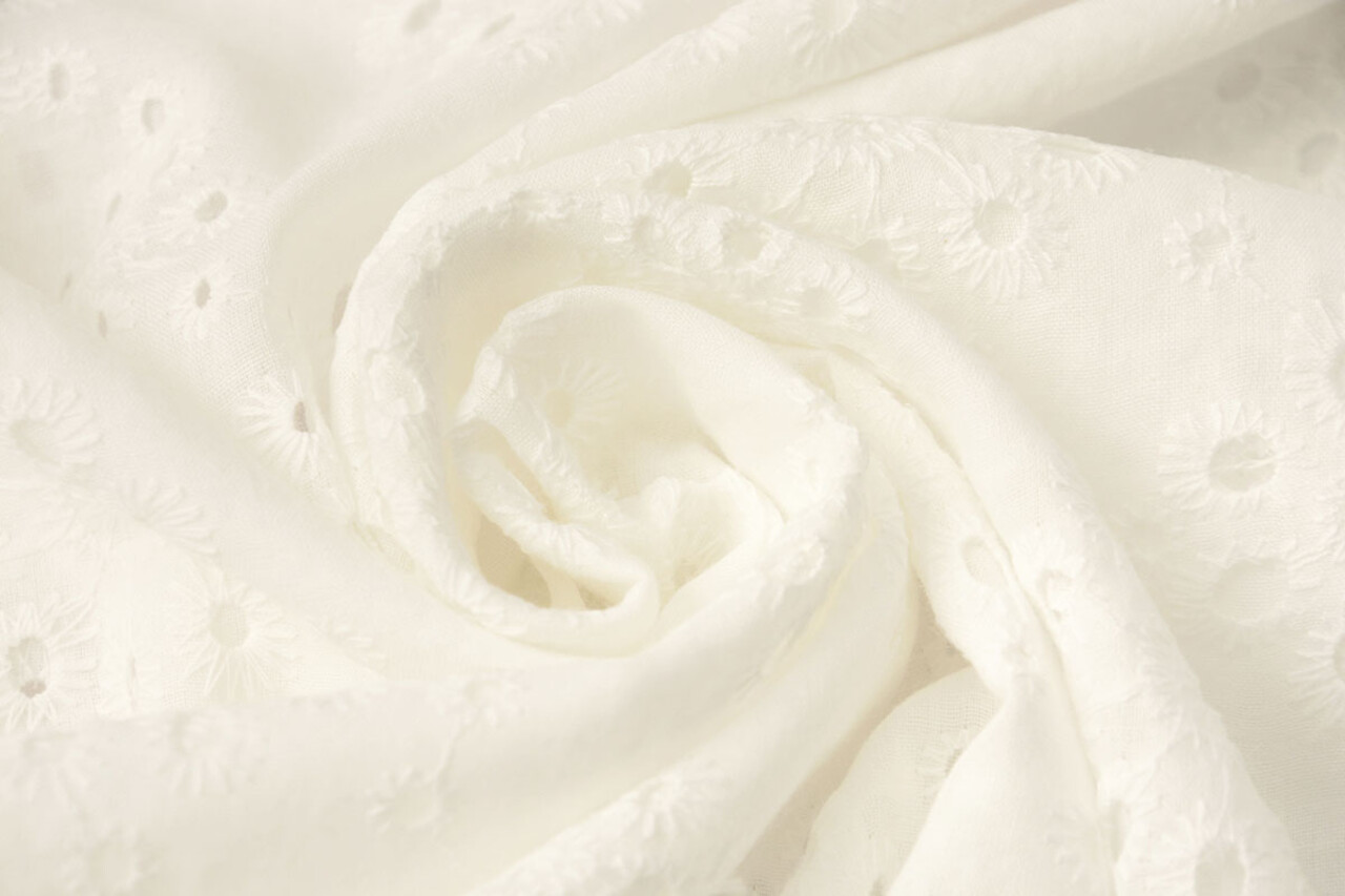 Broderie Anglaise Coton Leanne Crème Broderie Anglaise Coton Leanne Crème