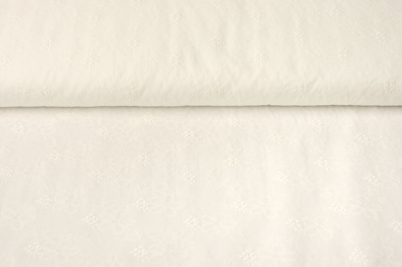 Broderie Anglaise Coton Levana Crème