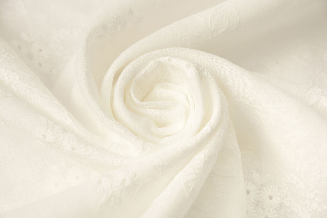 Broderie Katoen Levana Creme