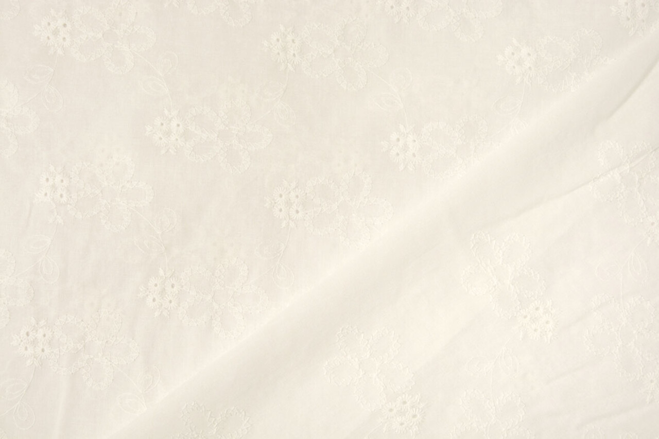 Broderie Anglaise Coton Levana Crème
