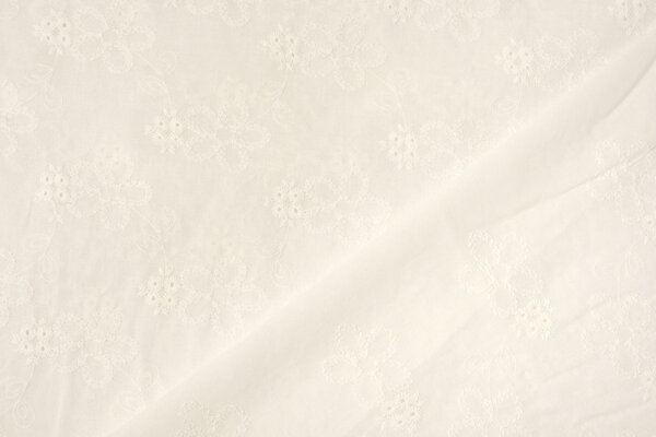 Broderie Anglaise Coton Levana Crème
