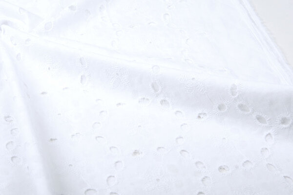 Broderie Katoen Koko Wit