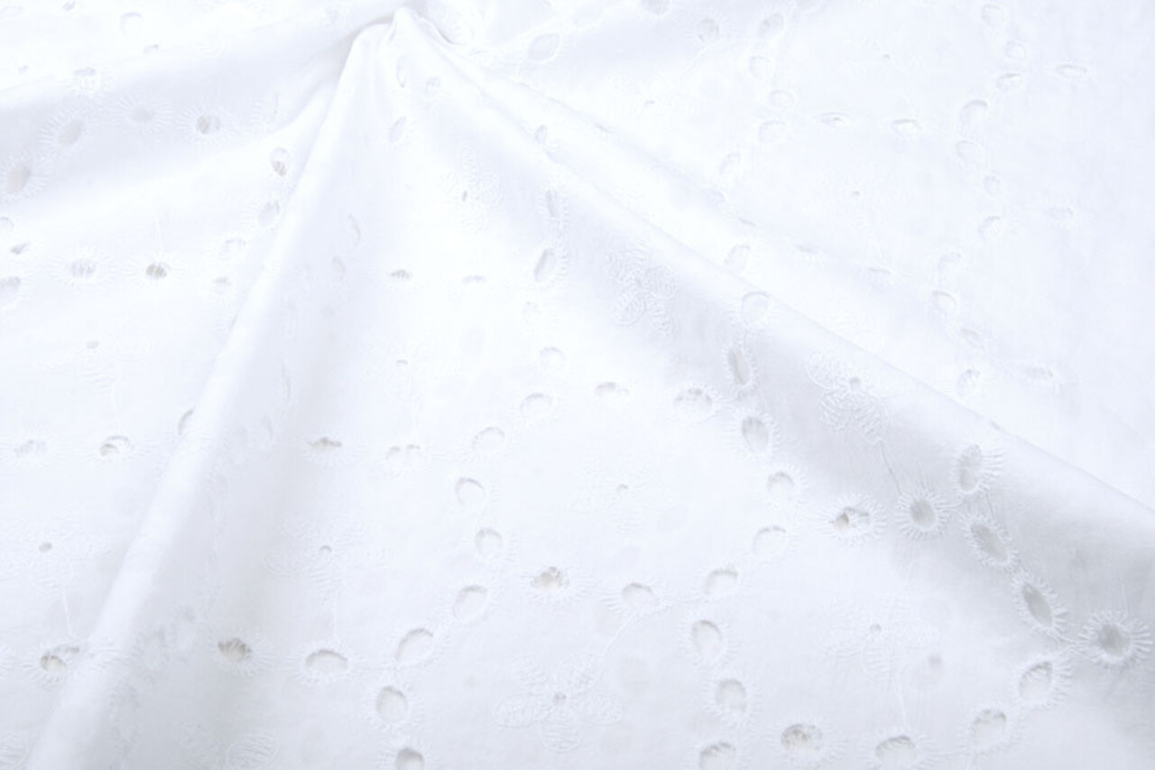 Broderie Katoen Koko Wit