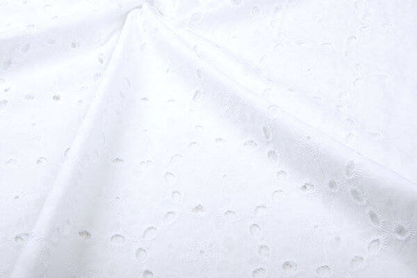 Broderie Katoen Koko Wit