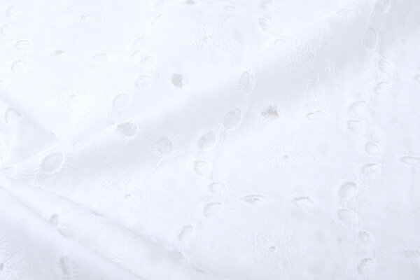 Stickerei Baumwoll  Koko  Weiß