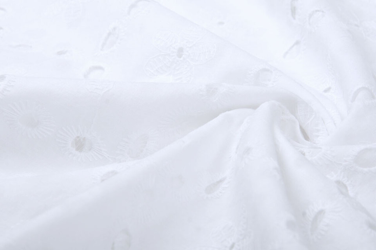 Broderie Anglaise Coton Koko Blanc Broderie Anglaise Coton Koko Blanc