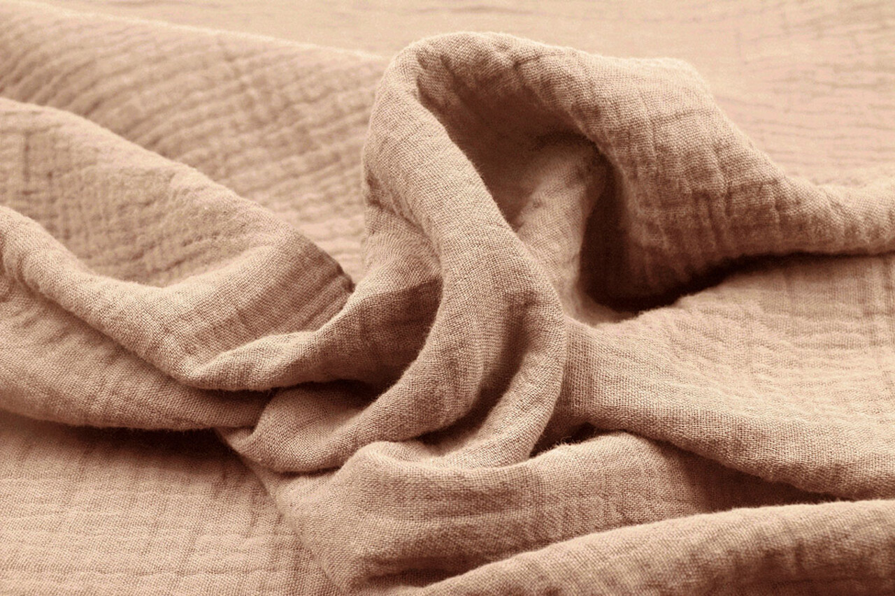 Oeko-Tex®  Coton Double Gaze Tissu Rose Poudré