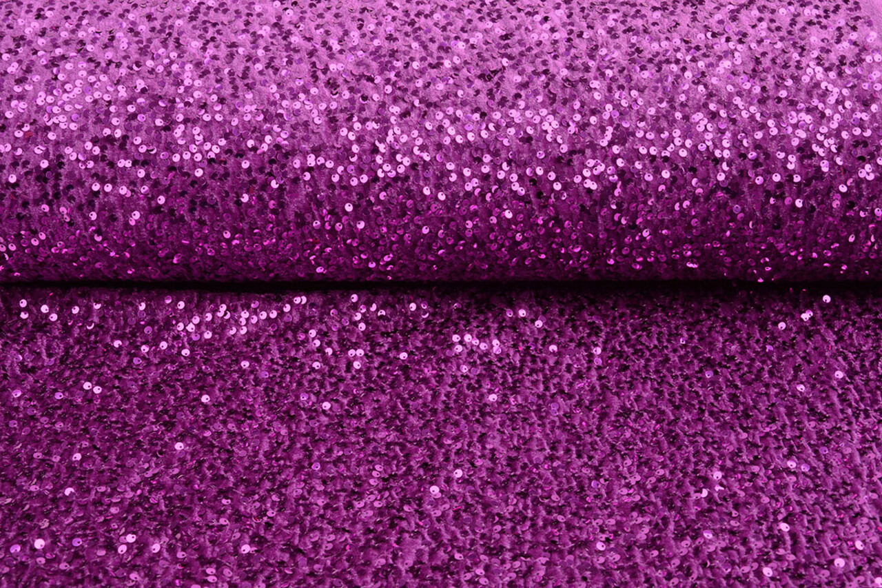 Pailletten op Velours Paars