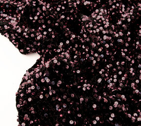 Velours à Sequins Noir - Vieux Rose