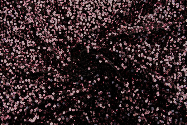 Paillettes su Velluto Nero - Rosa Antico