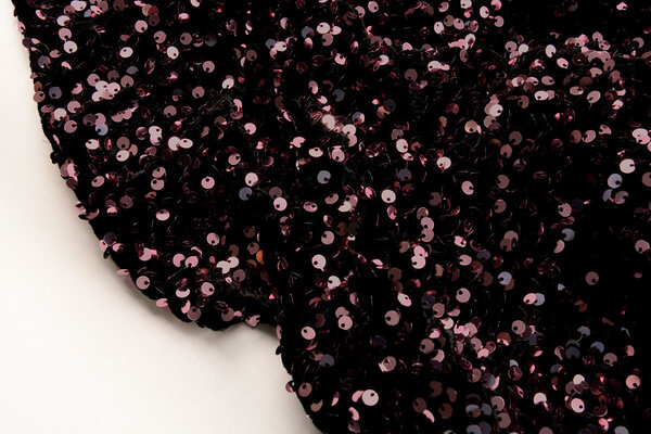 Pailletten auf Samt Schwarz - Altrosa