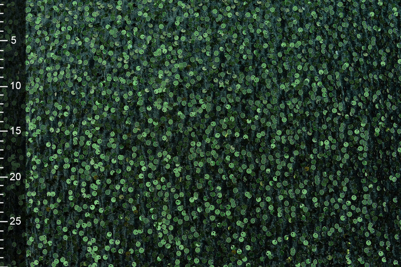 Pailletten op Velours Donker Groen