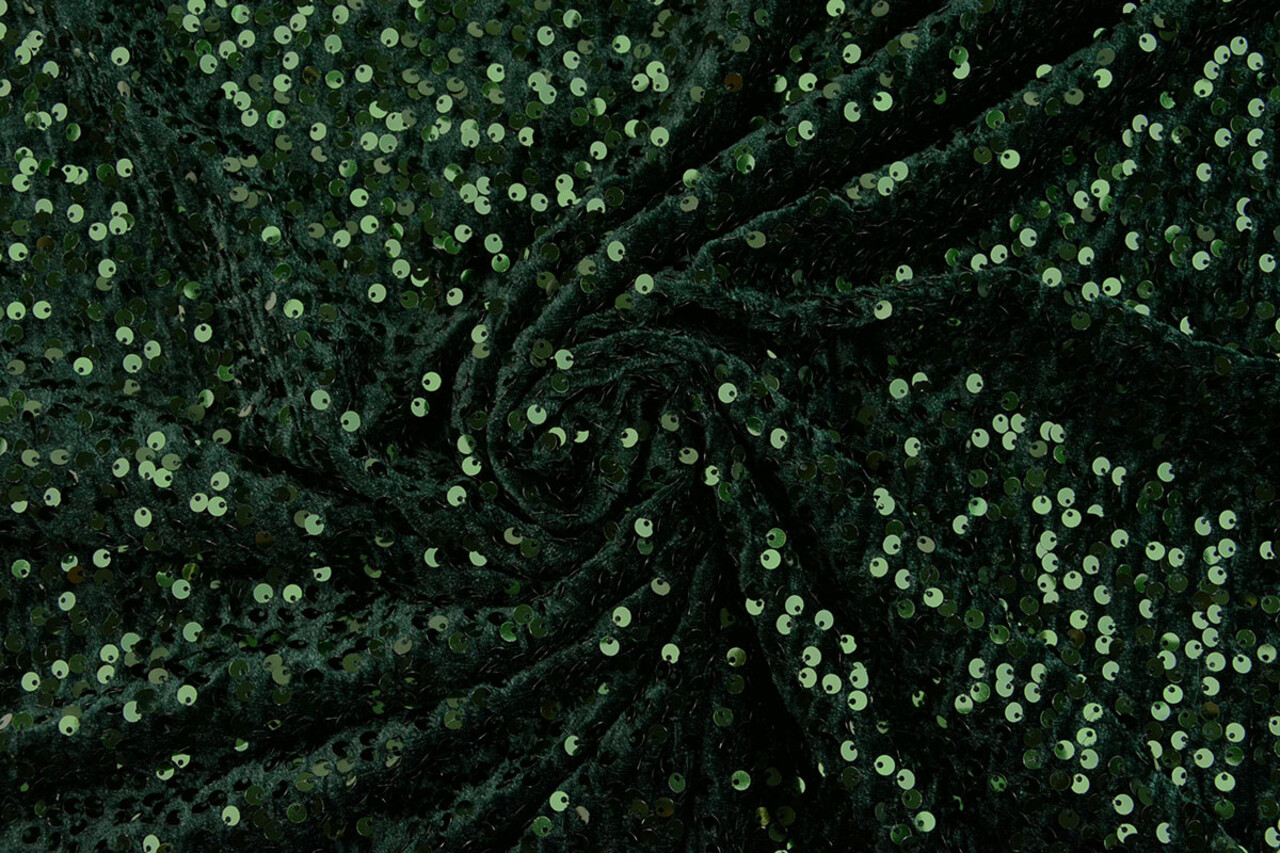 Sequins on Velvet Dark Green Sequins on Velvet Dark Green