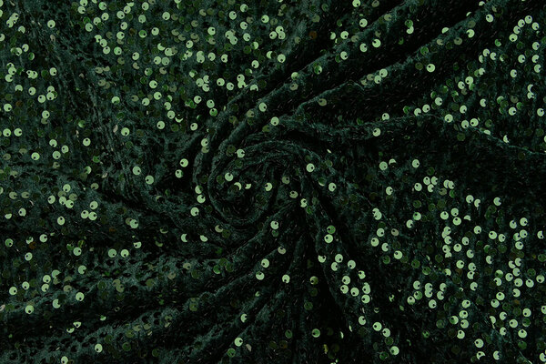 Velours à Sequins Vert Foncé Velours à Sequins Vert Foncé