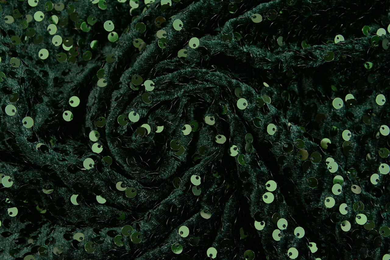 Pailletten op Velours Donker Groen