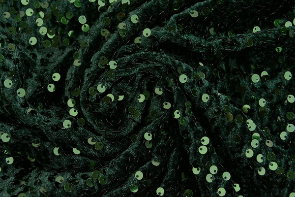 Pailletten op Velours Donker Groen