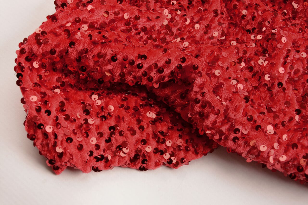 Velours à Sequins Rouge Velours à Sequins Rouge