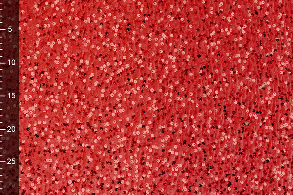 Pailletten op Velours Rood