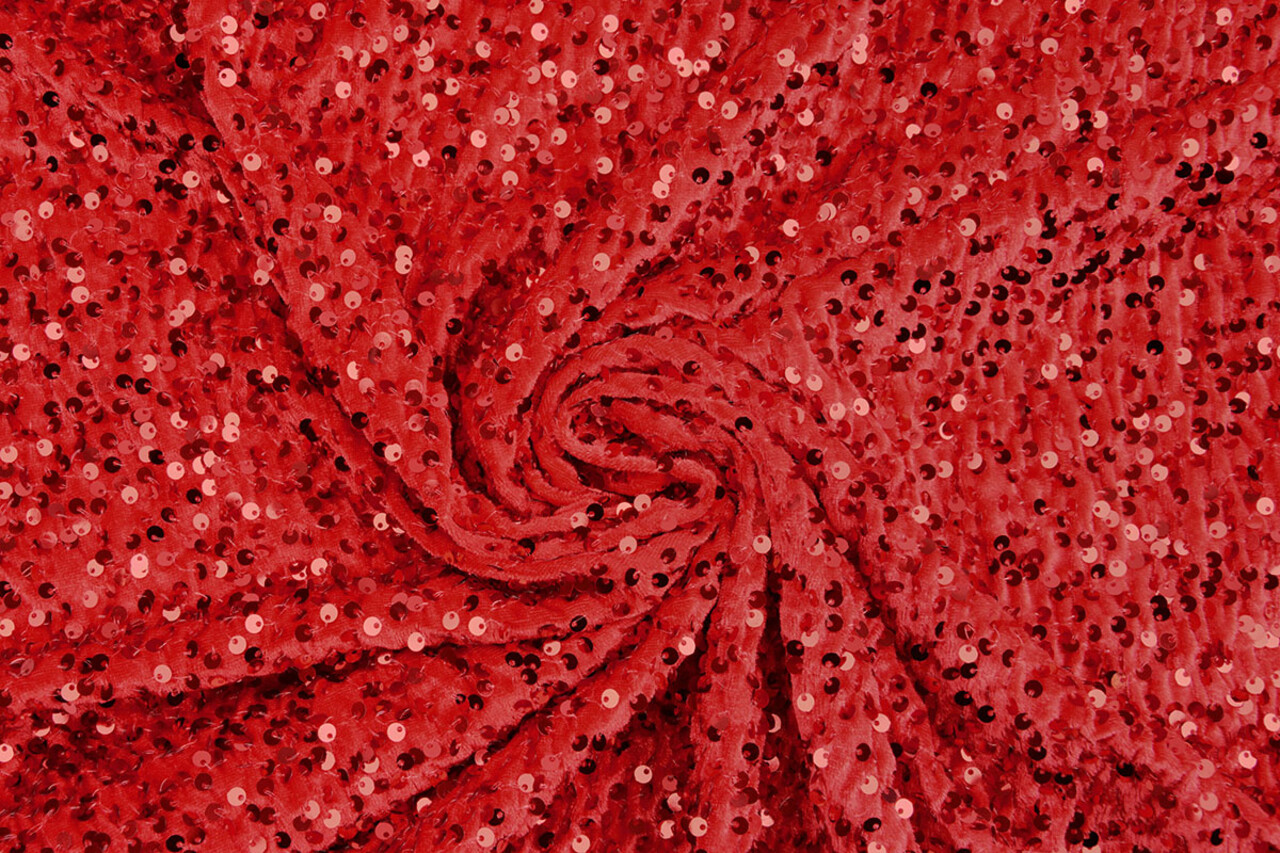 Velours à Sequins Rouge Velours à Sequins Rouge
