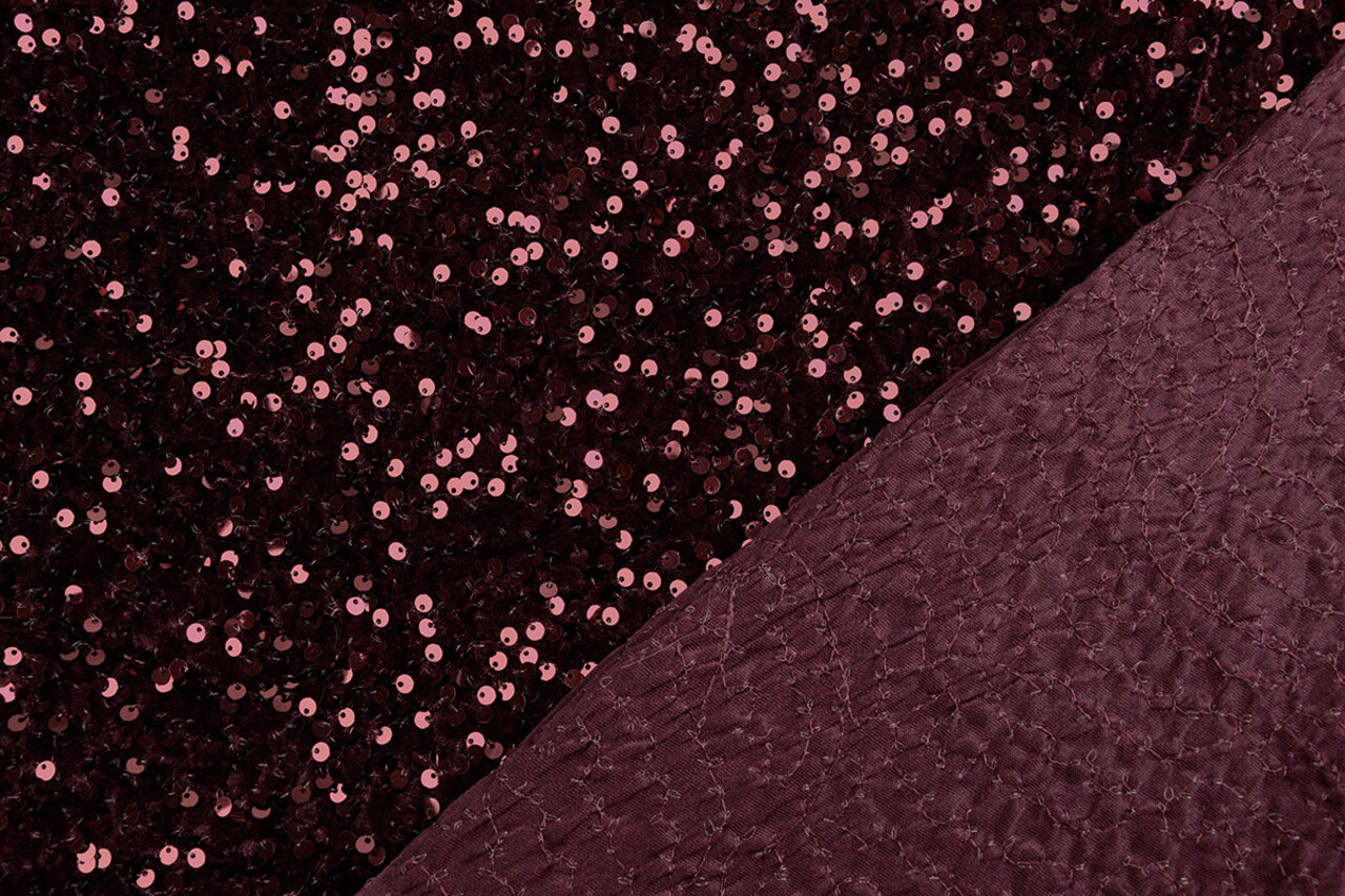 Paillettes su Velluto Bordeaux Paillettes su Velluto Bordeaux