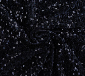 Paillettes su Velluto Blu Navy