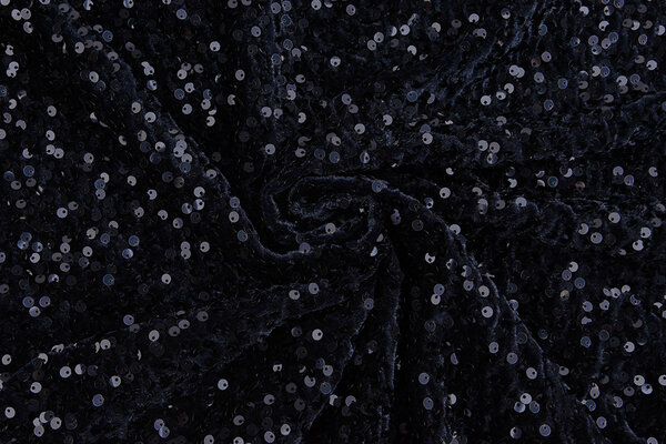 Pailletten auf Samt Marine