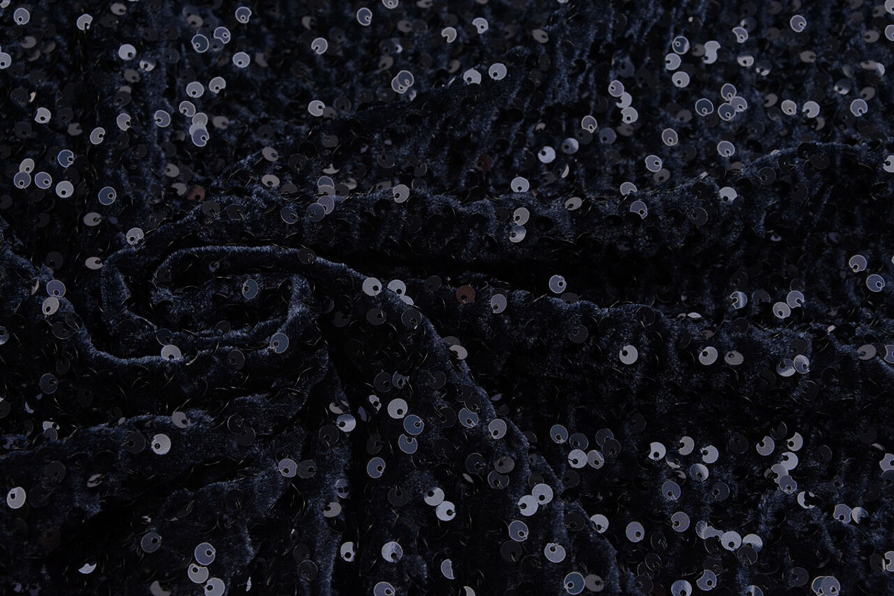 Pailletten op Velours Marine