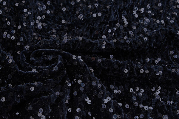 Pailletten op Velours Marine