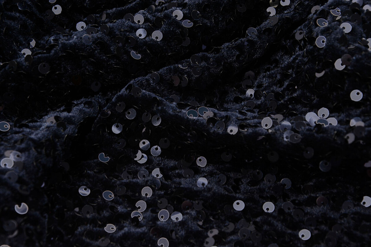 Sequins on Velvet Navy