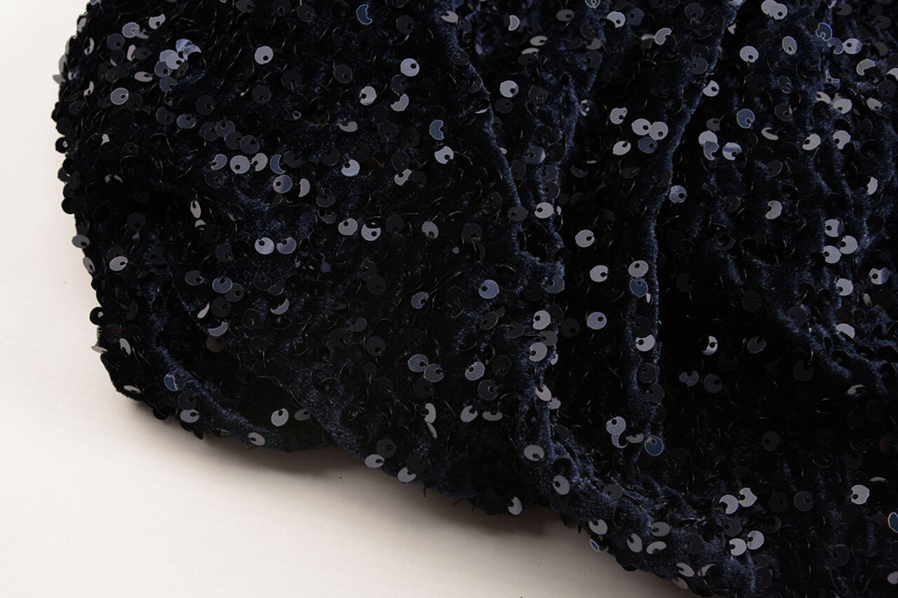 Sequins on Velvet Navy