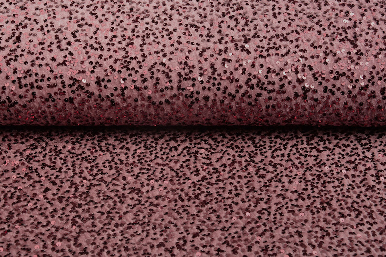 Pailletten op Velours Poeder Roze