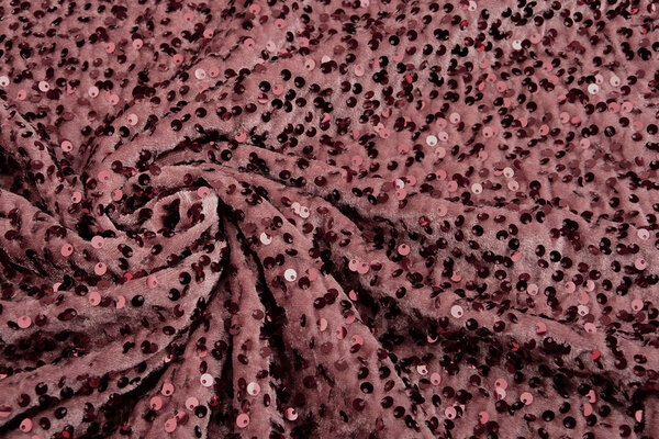 Pailletten op Velours Poeder Roze
