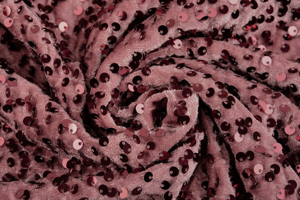 Pailletten op Velours Poeder Roze