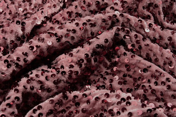 Pailletten op Velours Poeder Roze