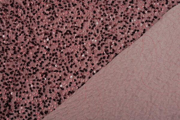 Pailletten op Velours Poeder Roze