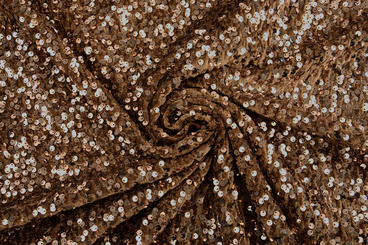 Pailletten op Velours Mokka Bruin Pailletten op Velours Mokka Bruin
