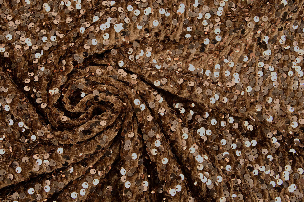 Pailletten op Velours Mokka Bruin Pailletten op Velours Mokka Bruin