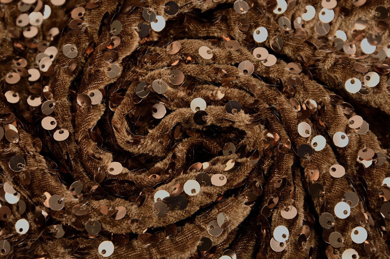 Sequins on Velvet Mocha Brown Sequins on Velvet Mocha Brown
