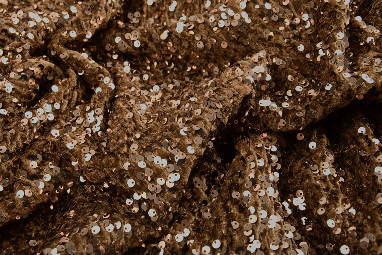 Sequins on Velvet Mocha Brown Sequins on Velvet Mocha Brown