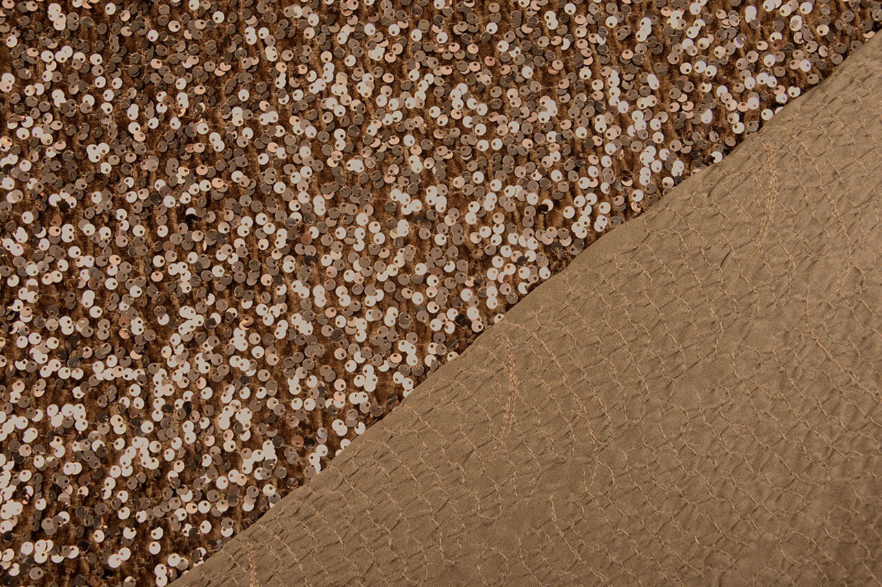 Paillettes su Velluto Marrone Moka Paillettes su Velluto Marrone Moka