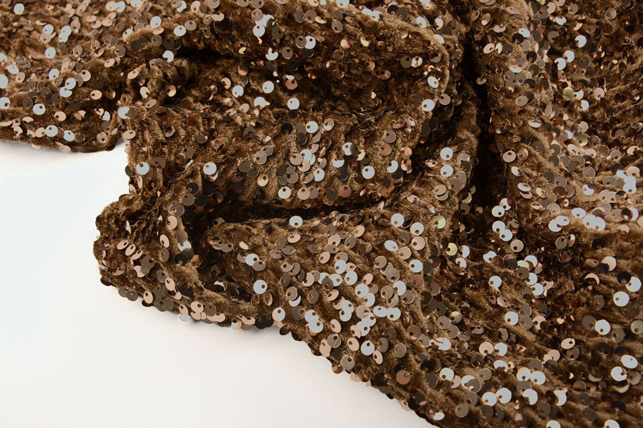 Sequins on Velvet Mocha Brown Sequins on Velvet Mocha Brown