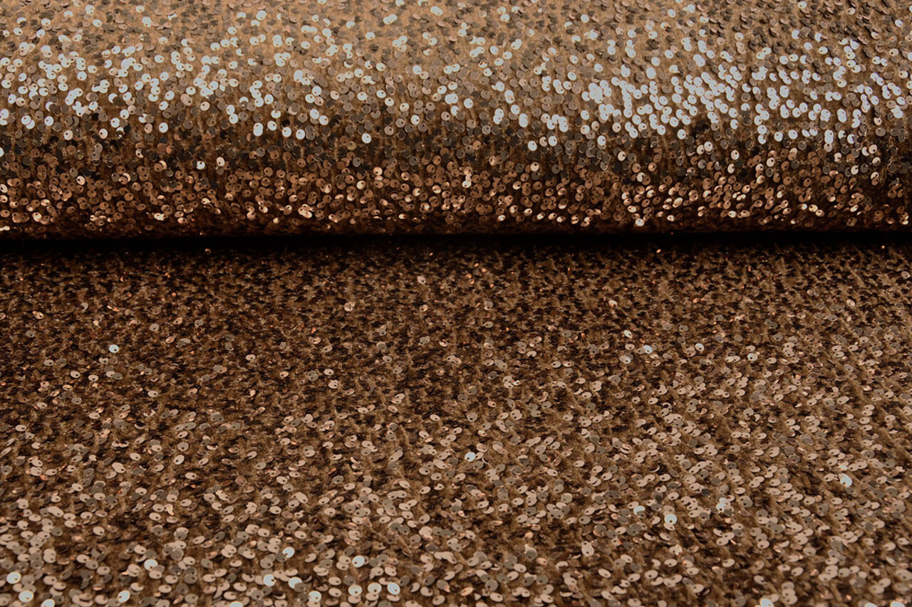 Velours à Sequins Marron Moka