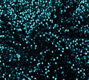 Pailletten auf Samt Schwarz - Aqua