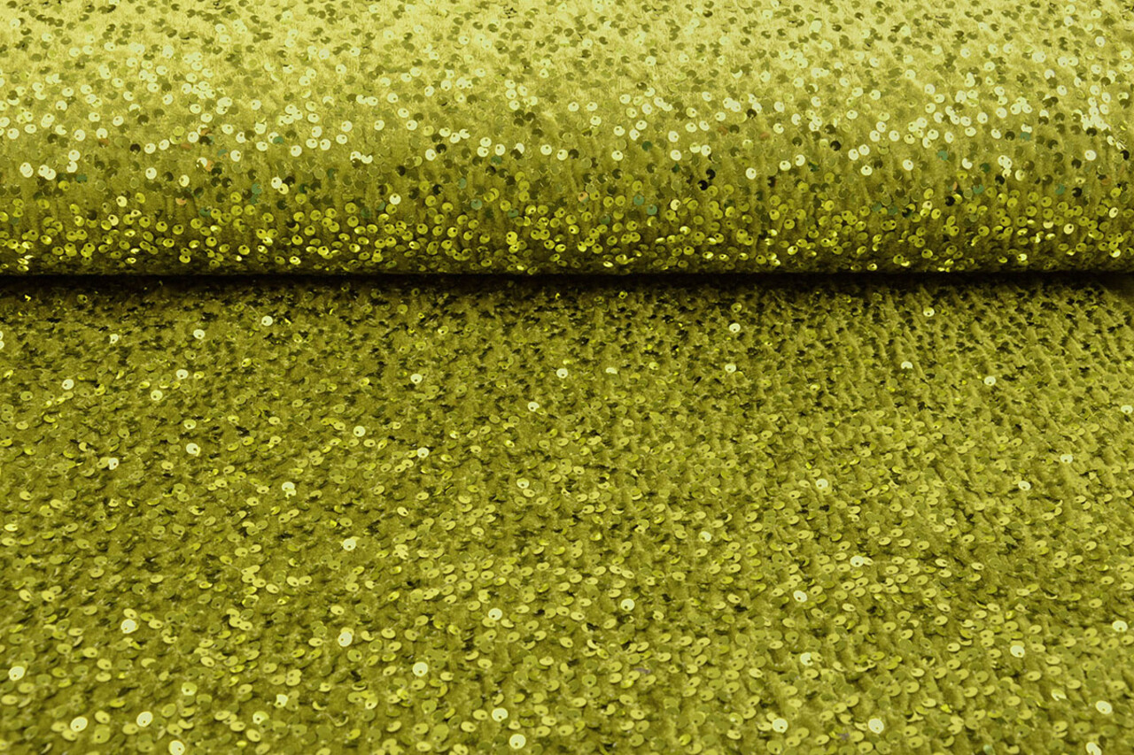 Paillettes su Velluto Verde Muschio Paillettes su Velluto Verde Muschio