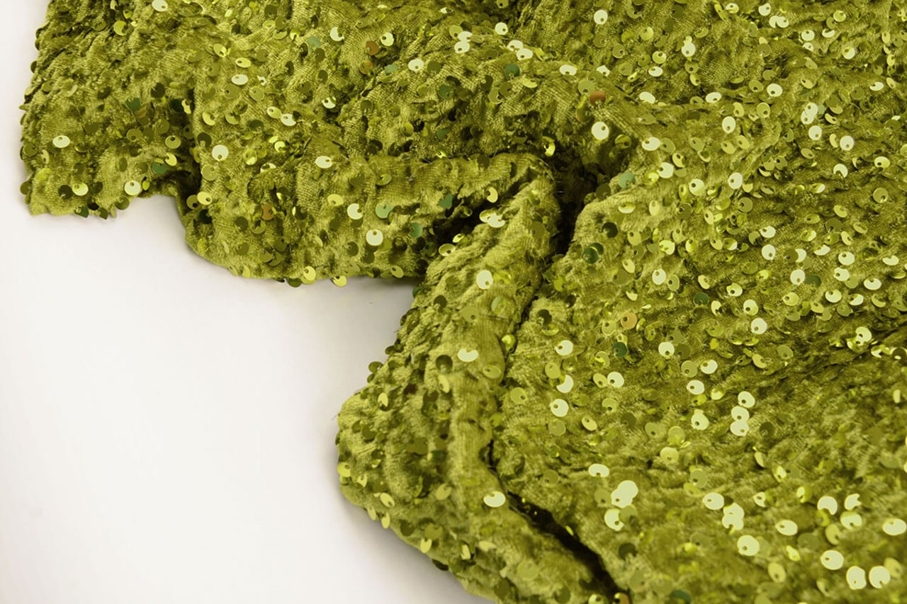 Velours à Sequins Vert Mousse Velours à Sequins Vert Mousse