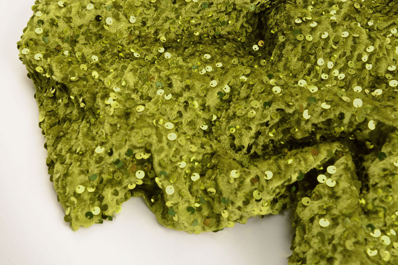 Paillettes su Velluto Verde Muschio Paillettes su Velluto Verde Muschio
