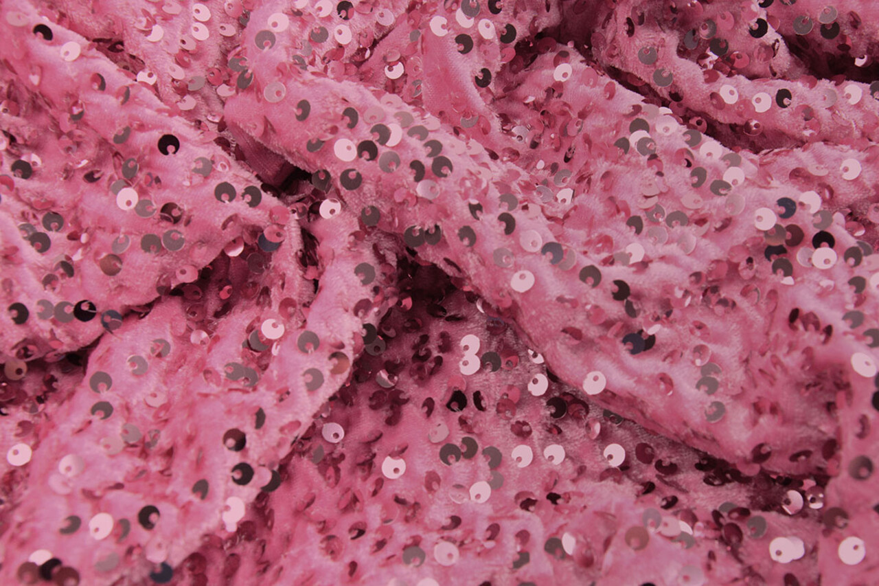 Lentejuelas sobre Terciopelo Rosa
